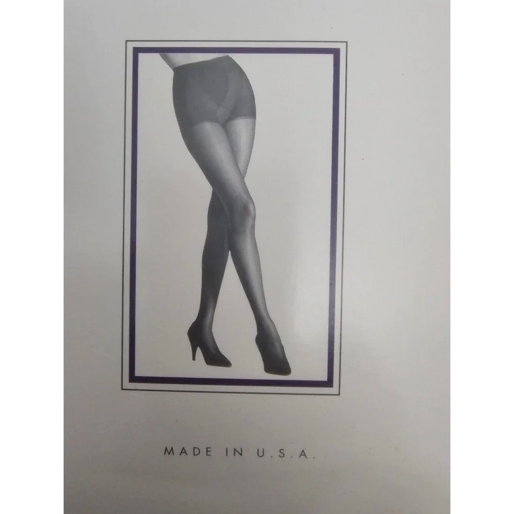 Vintage Round the Clock Pantyhose A Bare Beige Girdle Top Sheer NOS 90s